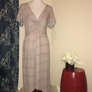 Free People Windowpane Plaid Hi-Low Dress